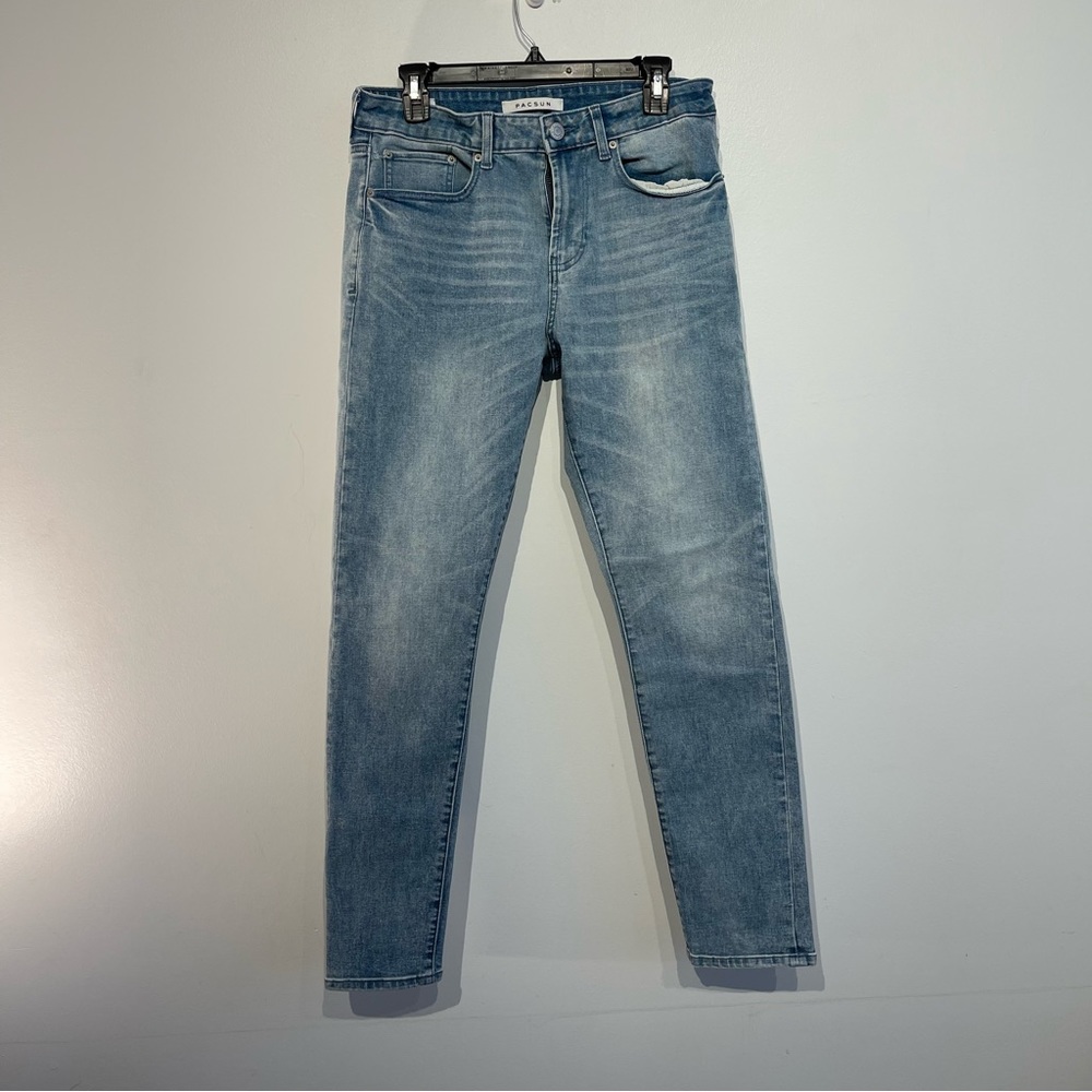 PACSUN mens jean acid wash slim taper jeans 29x32